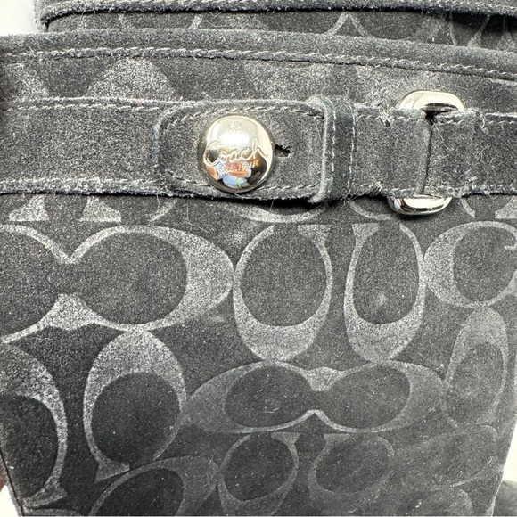 Coach Black Logo Suede Leather Winter Boots - Picture 5 of 12